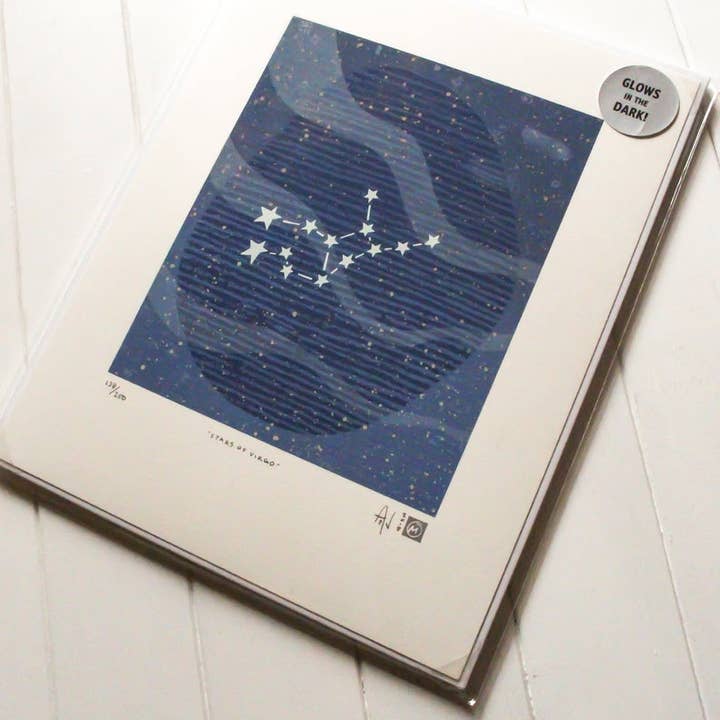 "Stars Of Virgo" Fine Art Limited Edition Serigraph for wholesale by Midnight Oil Studio & Workshop