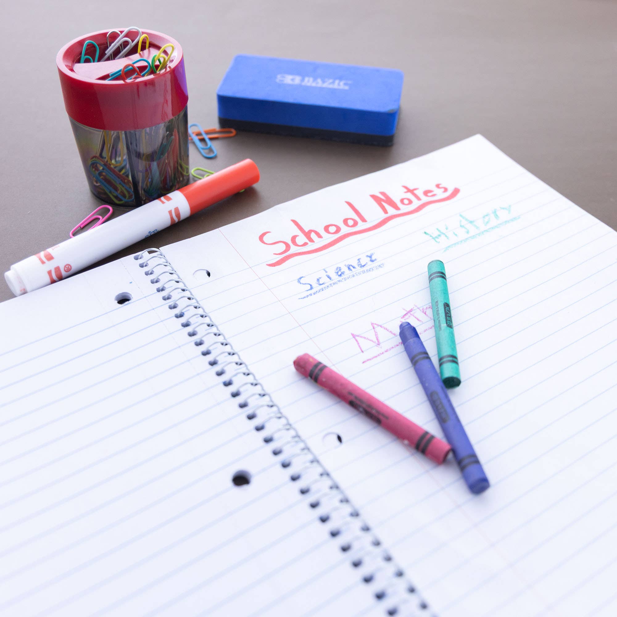 BAZIC Products - Vente Cahiers - Cahier à spirale pastel 1 sujet W/R 70 Ct.6