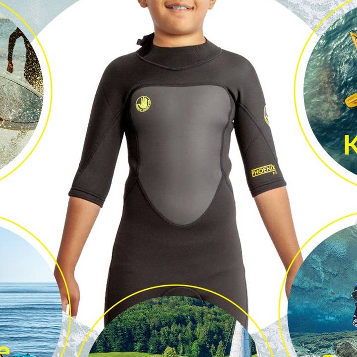 Body Glove Phoenix 2mm Youth Back-Zip Short Sleeve Springsuit - Black for wholesale by Sixale