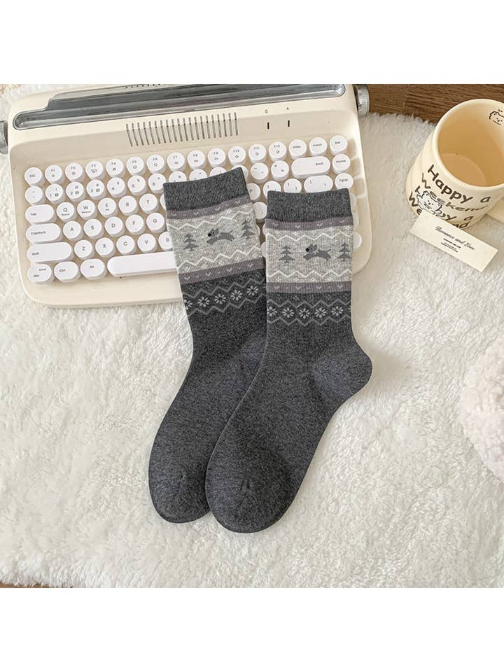 Funkyrel® Atzbranding Limited - Wholesale Socks – Women's - Rufia - Puppy Dog Pattern Cute Mid-Calf Socks2