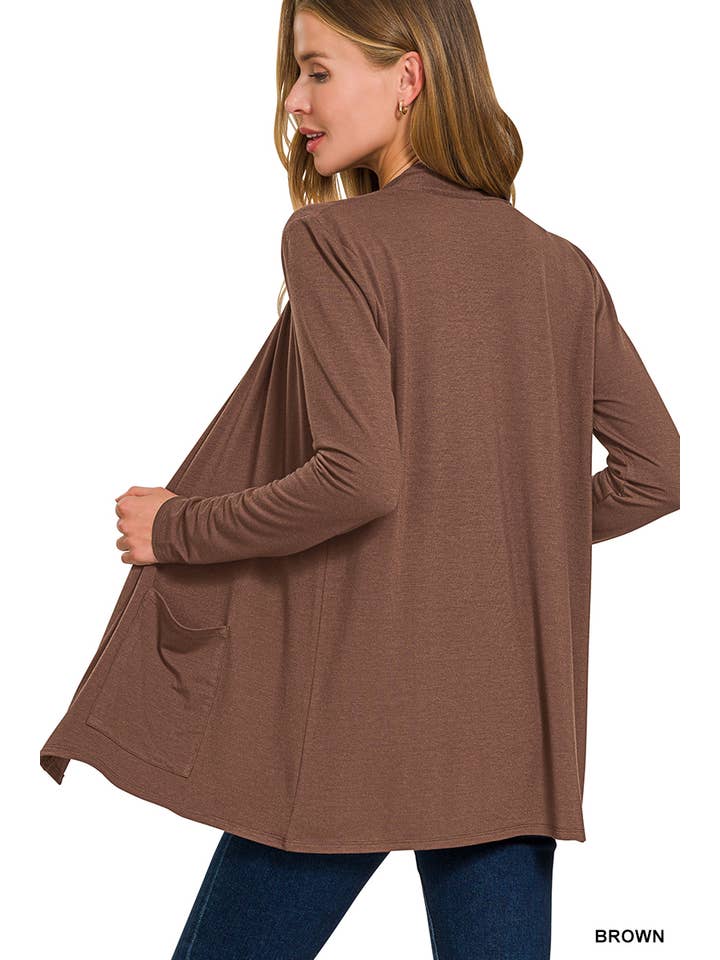 Vanilla Monkey - Wholesale Cardigan - Women's - Slouchy Lightweight Open Front Pocket Cardigan4