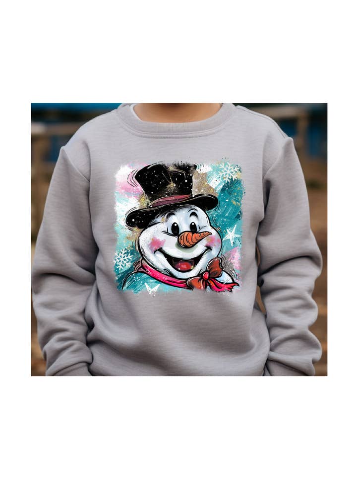 Børnesweatshirt med snemandspenselstrøg for engroshandel hos Tiny trendz teez