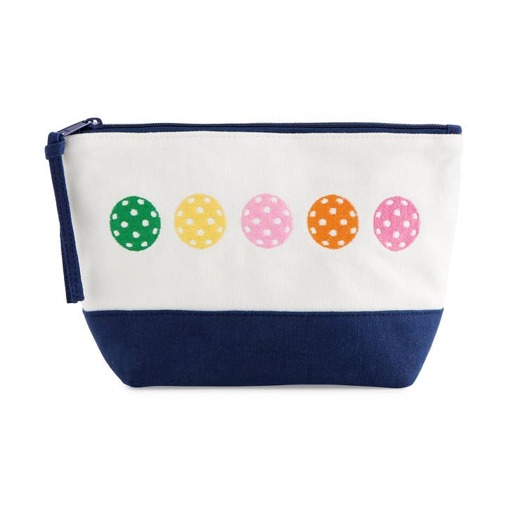 PICKLEBALLS ZIP POUCH, IVORY for wholesale by Shiraleah