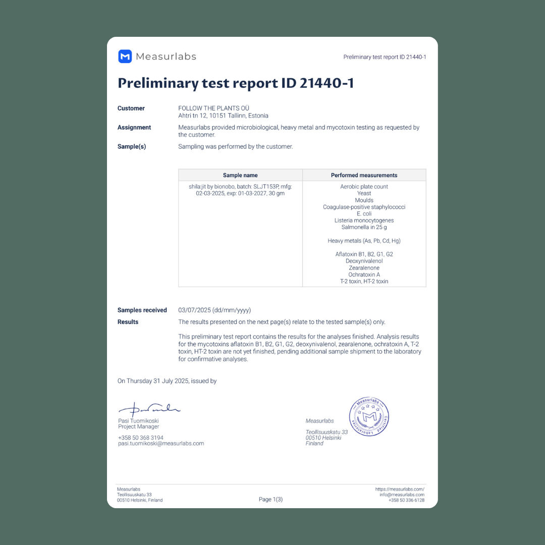 bionobo - Wholesale Oral Supplement/Vitamin - Shilajit Dorado | Crudo y secado al sol +5000m | 30g | 150+ Dosis diarias12