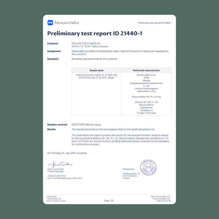 bionobo - Wholesale Oral Supplement/Vitamin - Shilajit Dorado | Crudo y secado al sol +5000m | 30g | 150+ Dosis diarias12