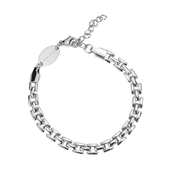 Waterproof Silver Squared Chain Bracelet for wholesale by Brenda Grands Jewelry