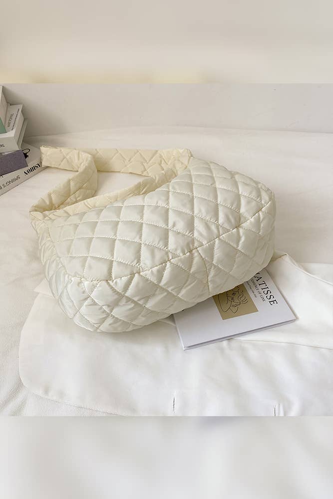 UNISHE - Wholesale Tote Bag - Women's - Plain Quilted Diamond Zipper Closure Tote MOQ 3pcs ZZKF4264