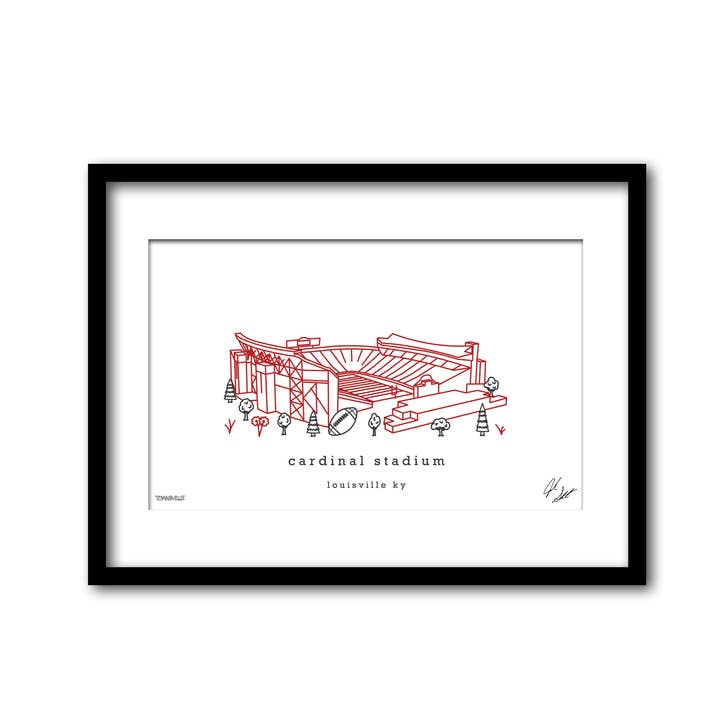 Kardinal Stadium minimalistisk väggdekor Kentucky Art för wholesale av Townsville Art