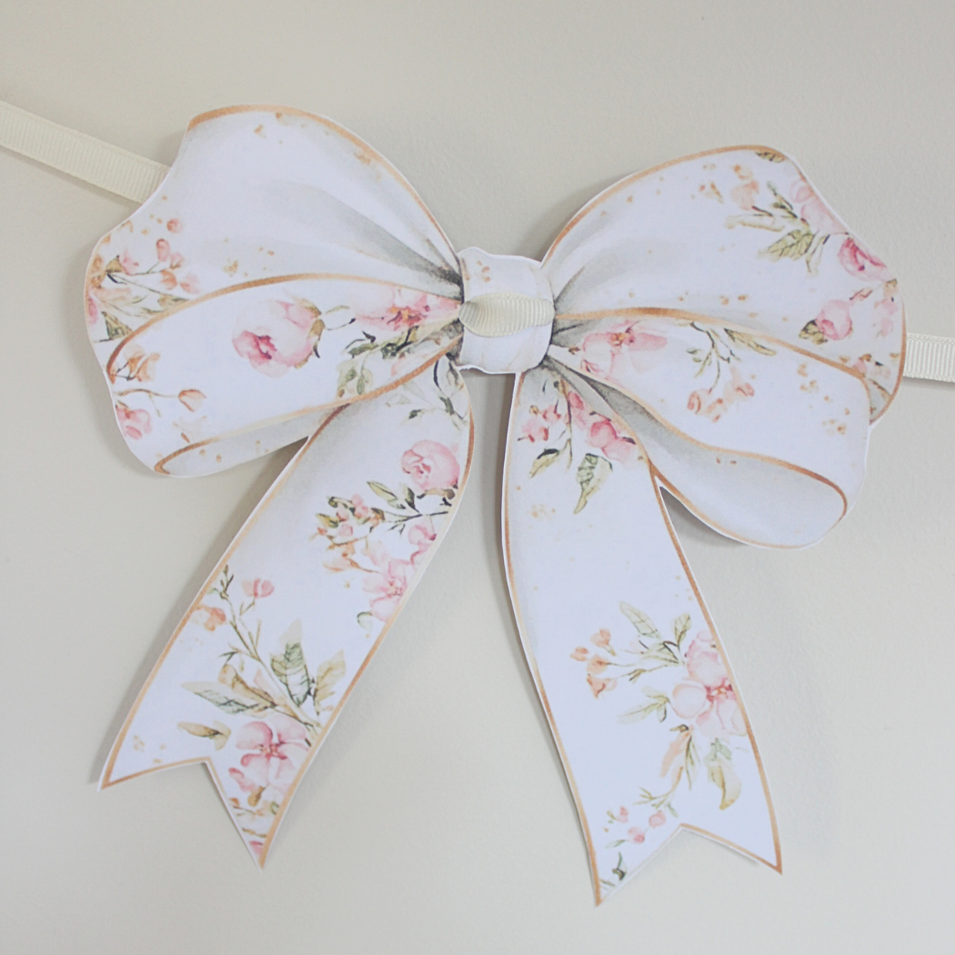Pretty Homestyle – wholesale Bunting/Krans – Blommig rosett pappersgirlang3