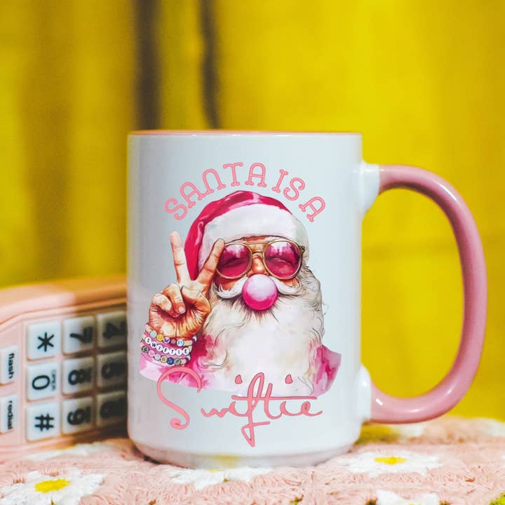 Santa Swiftie, Christmas Mug, Coffee Mug, Stocking Stuffers for wholesale by Pink Sunday Edit