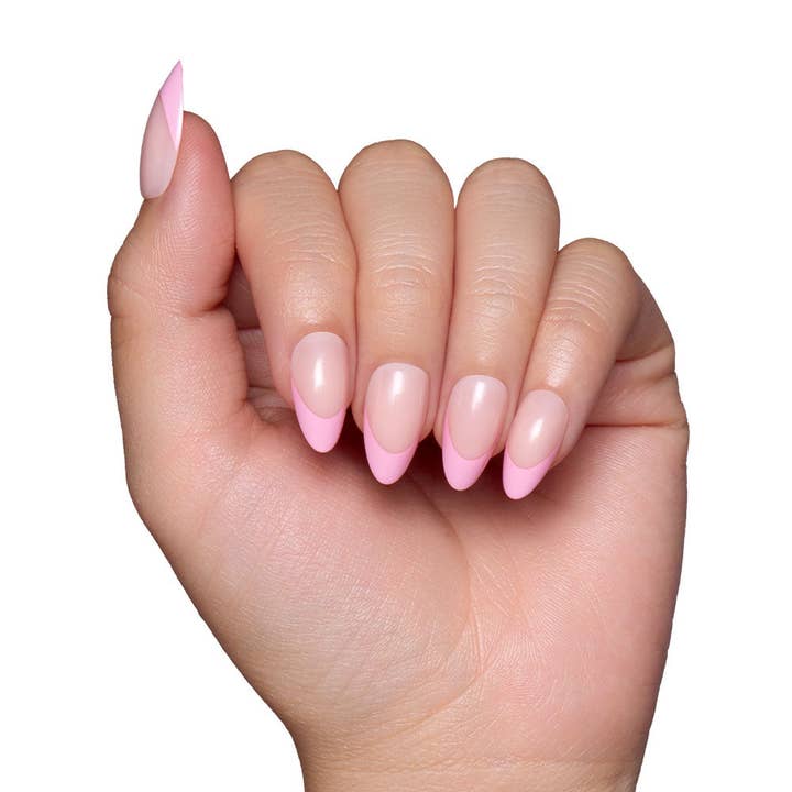 Glamnetic - Wholesale Press-On/Fake Nails - Pink Macaron Press-On Nails | Pink French Tip | Short Almond4