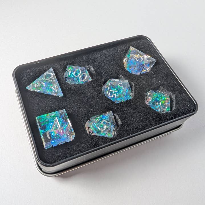 EBONWOOD - Wholesale Dice - Sylvan Aurora 7-Piece Polyhedral Dice Set8