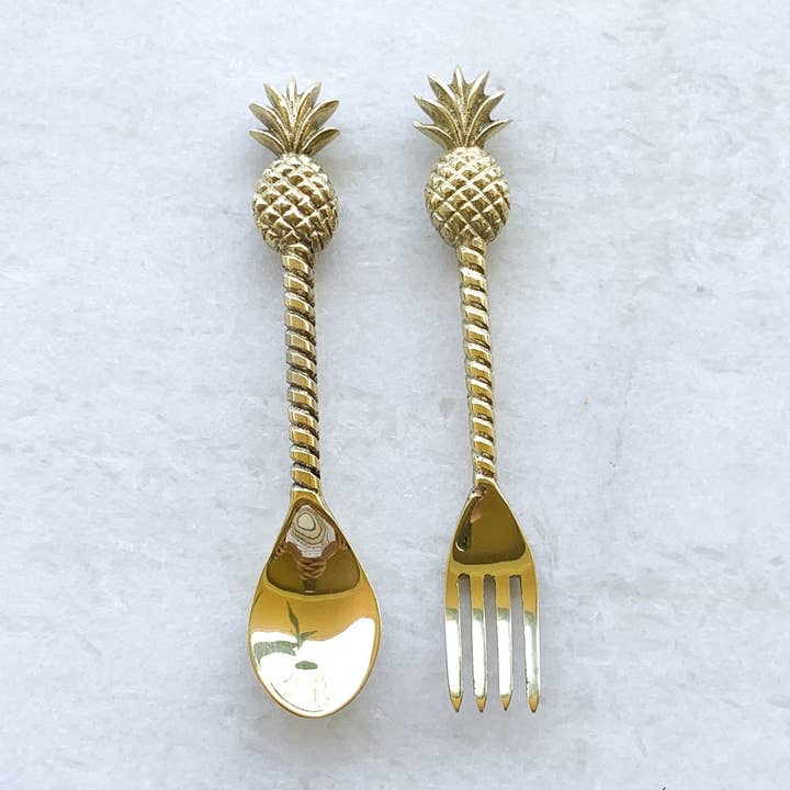 Pineapple Brass Cutlery for wholesale by Ocean Luxe
