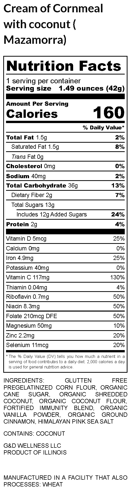 Gabriel & Daniel Wellness Oatmeals - Wholesale Breakfast Cereal - Organic SS Instant Cereal Cup - Corn with Coconut3