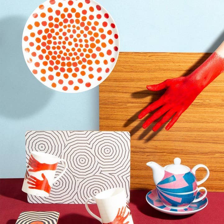 Third Drawer Down USA - Wholesale Dinner Plate - Bone China Plates: Blue Circles X Louise Bourgeois4