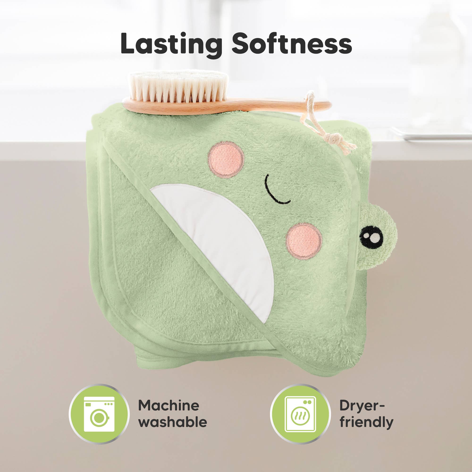 Frog KeaBabies Cuddle Baby Hooded Towel for wholesale on Faire6