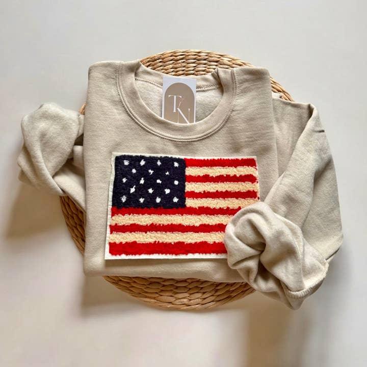 Threads And Needles, INC. - Wholesale Sweatshirt - Unisex - American Flag Sweatshirt, USA Flag Sweater