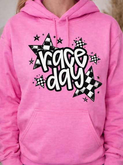 Hot Pink Race Day Sweatshirt for wholesale on Faire0