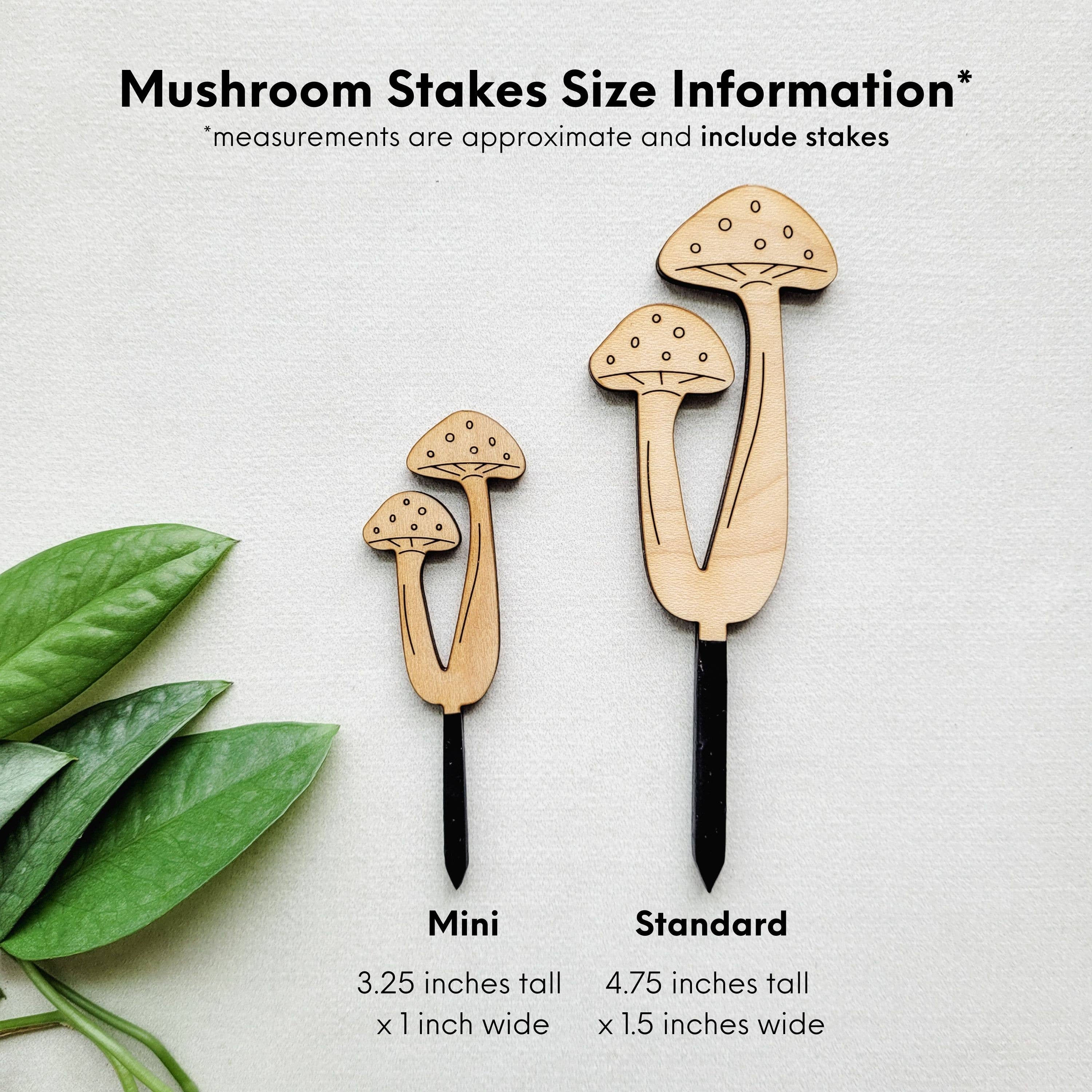 Leaf & Node - Wholesale Garden/Lawn Stake - Mushroom Decorative Houseplant Stake (Wood, 2 Sizes)5