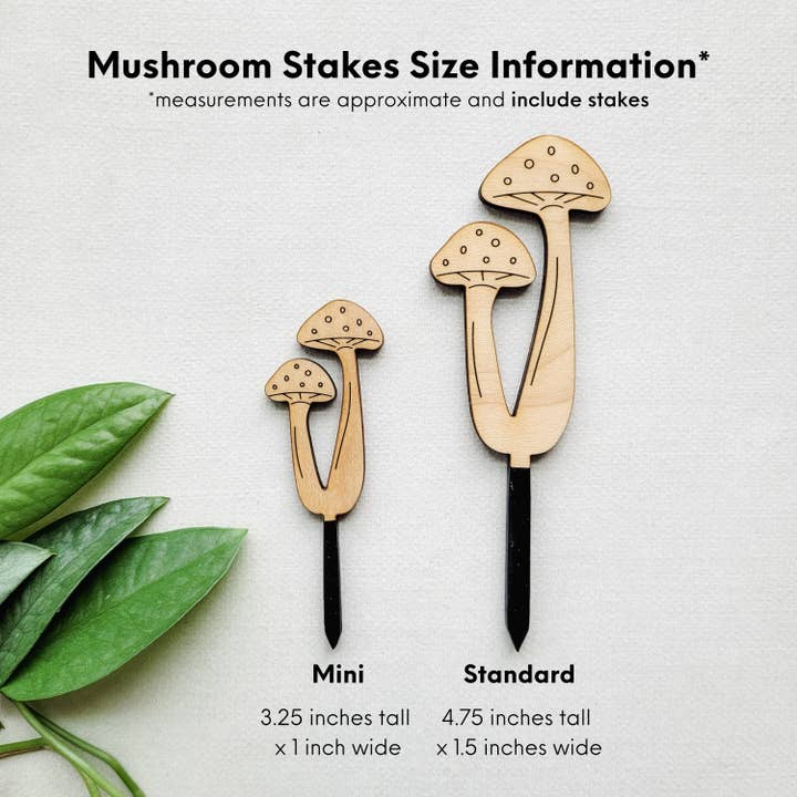 Leaf & Node - Wholesale Garden/Lawn Stake - Mushroom Decorative Houseplant Stake (Wood, 2 Sizes)5