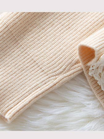 Beige Lace Backless Knit Sweater Top for wholesale on Faire5