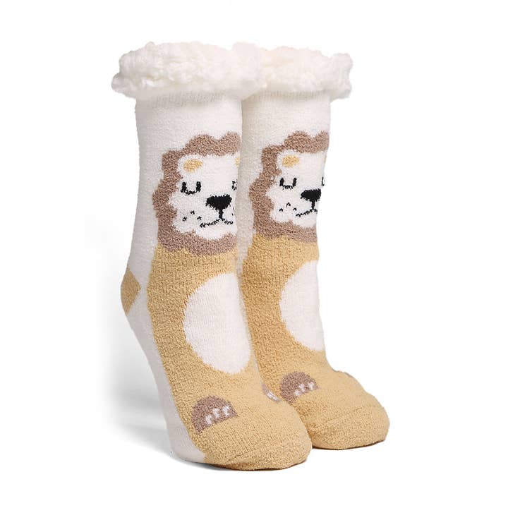 ASSORTED COLORS Luxury Soft Animal Theme Mini Crew Winter Socks for wholesale on Faire12