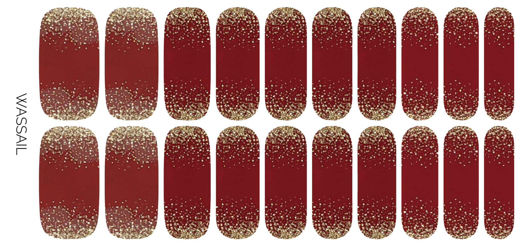 Ivy & Ash - Wholesale Nail Art/Decal - Wassail | Deep Red Gold Glitter Christmas Holiday Nail Wraps2