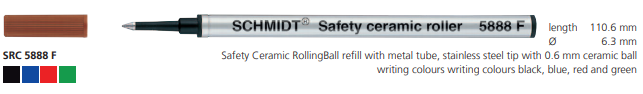 ikonink - Wholesale Pen - Schmidt 5888 Safety Roller Ceramic Refill Fine, Blue0