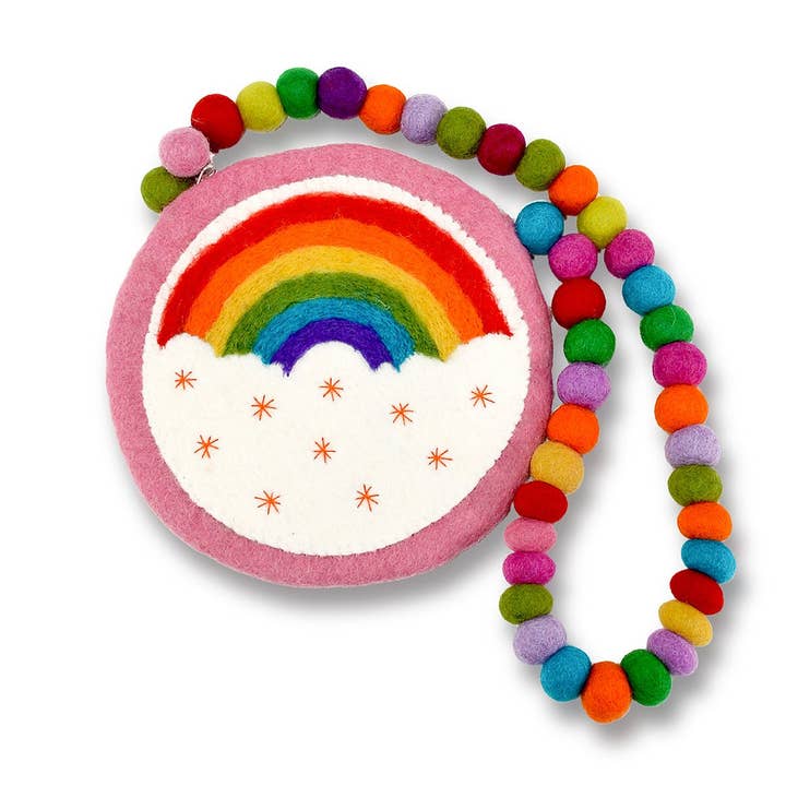 BNB Crafts Inc. - Wholesale Crossbody Bag - Kids - Rainbow and Cloud Ball Handle Kids Bag1