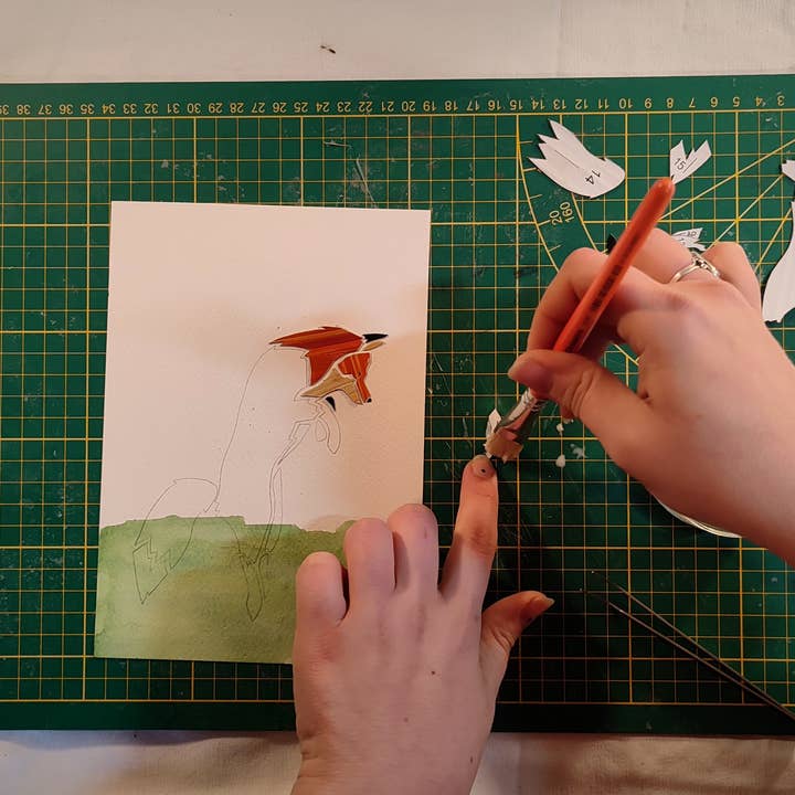 Alliance d'Essences - Wholesale DIY Craft Kit - The Mulotant Fox - Straw Marquetry Kit4