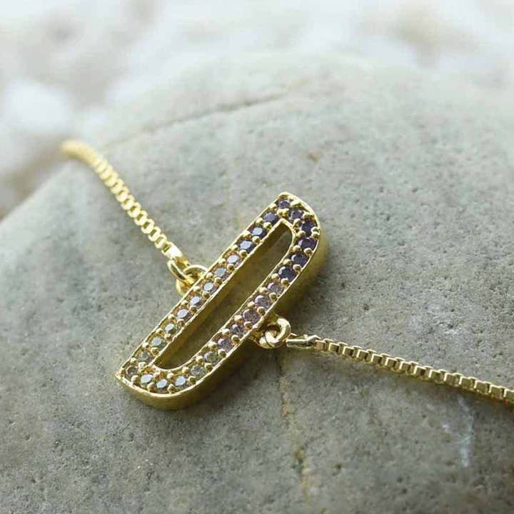 Bracelet initial avec chaîne à cordon pour adulte - D pour la vente par Elaa