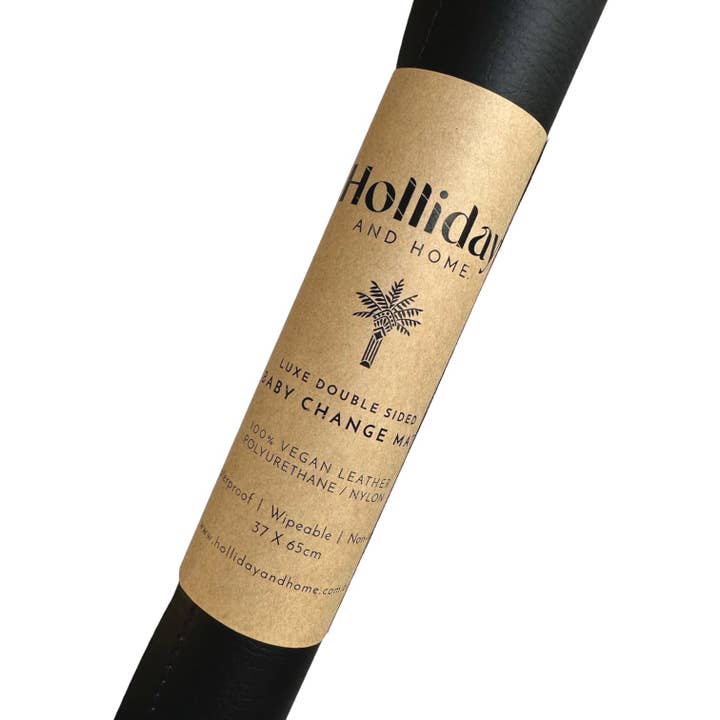 NOIR/GRIS Holliday and Home ~ 100% CUIR VEGAN - MATELAS À LANGER POUR BÉBÉ - en vente sur Faire10