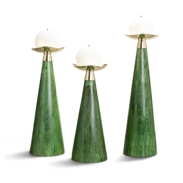 Emerald Maize Trio Candleholder Set for wholesale by LADORADA