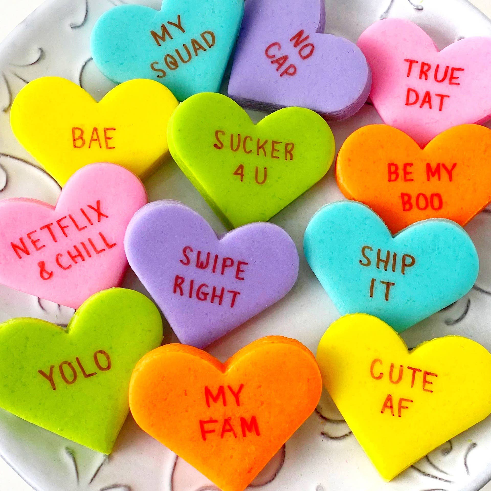 marzipops - Wholesale Hard Candy - Gourmet Marzipan Valentine's Candy Conversation Hearts7