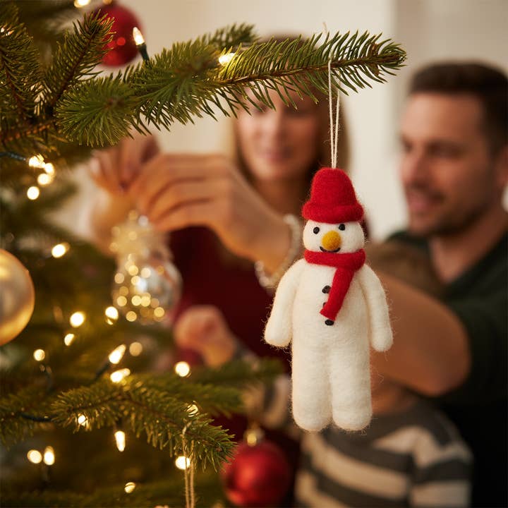 Felt So Good – wholesale Ornament – Hanging Felt Mr. Snowman Handmade Felt Biodegradable Decor5