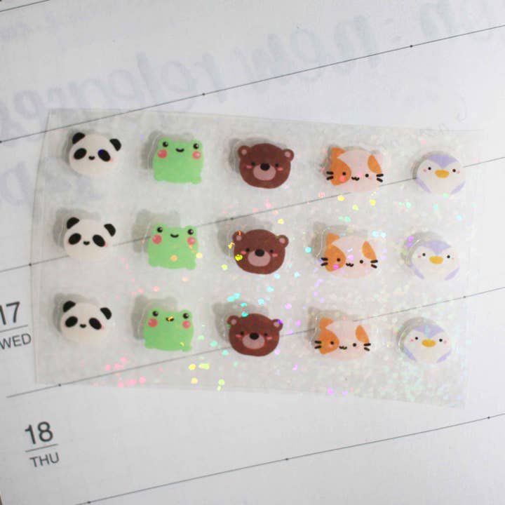 PKCSQUAD Soft Holo Sticker Sheet for wholesale by Paperkumaco