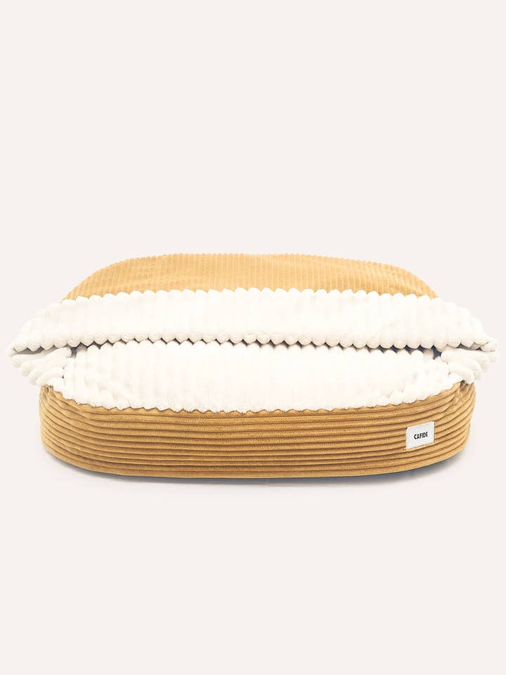 Letto per Cani con Cappuccio Velluto a Coste Senape, Maso per la vendita all'ingrosso da parte di CAFIDE