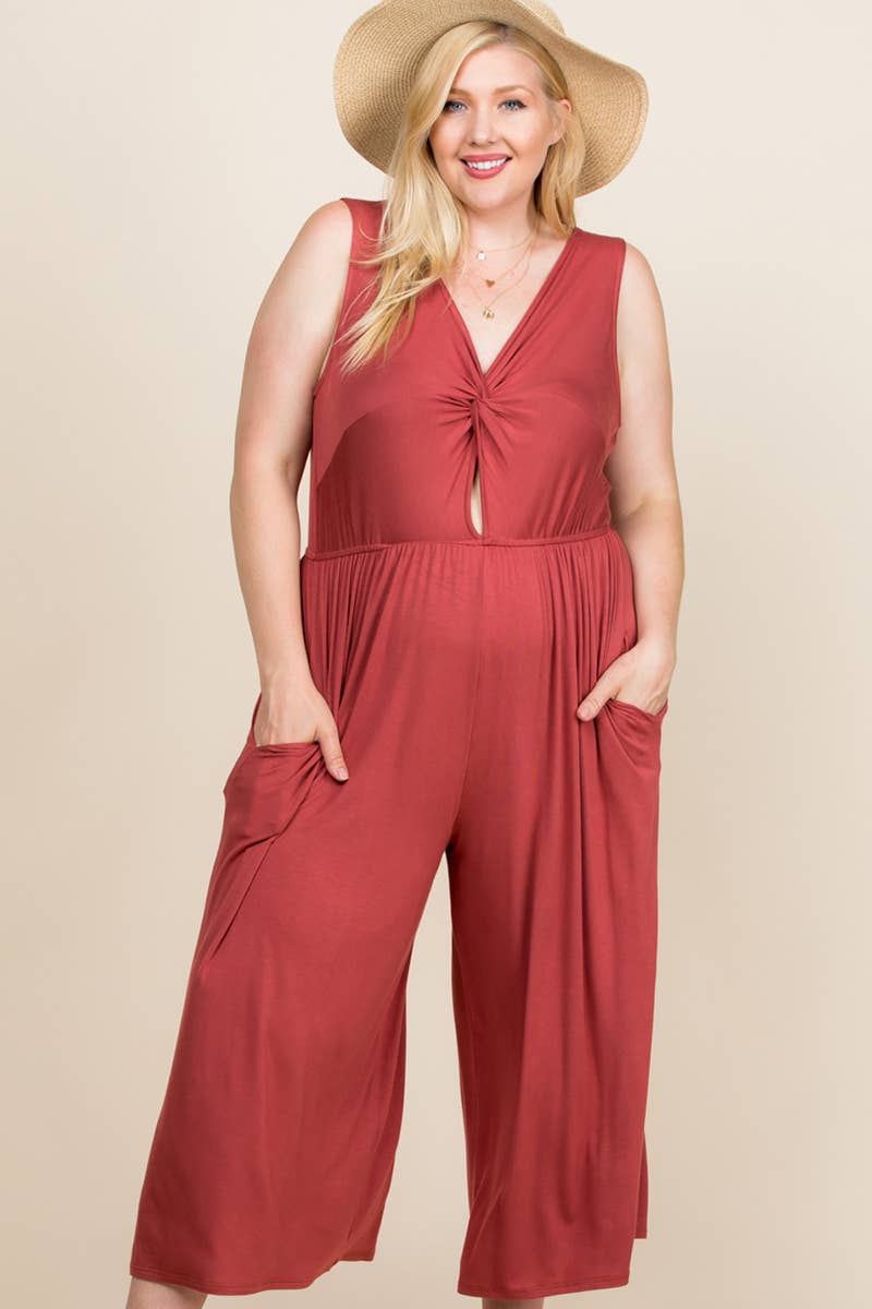Emerald Collection - Wholesale Jumpsuit - Women's - ETR-7677-PL Plus Size Jersey Midi Jumpsuit3