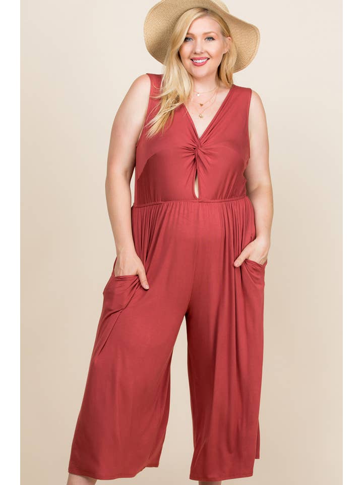 Emerald Collection - Wholesale Jumpsuit - Women's - ETR-7677-PL Plus Size Jersey Midi Jumpsuit3