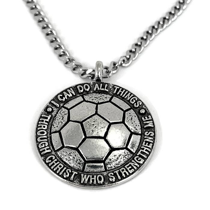 Voetbal Ketting Antiek Tin 24 Inch Ketting voor wholesale door Forgiven Jewelry