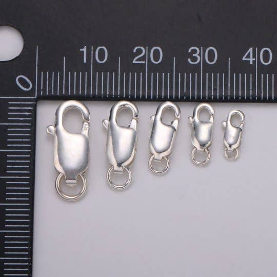 Aim Eternal - Wholesale Clasp - S925 Sterling Silver Oval Straight Lobster Claw Clasp Silver findings Clasp for Bracelet Necklaces Anklet Jewelry Supply Component SL-239~SL-2436