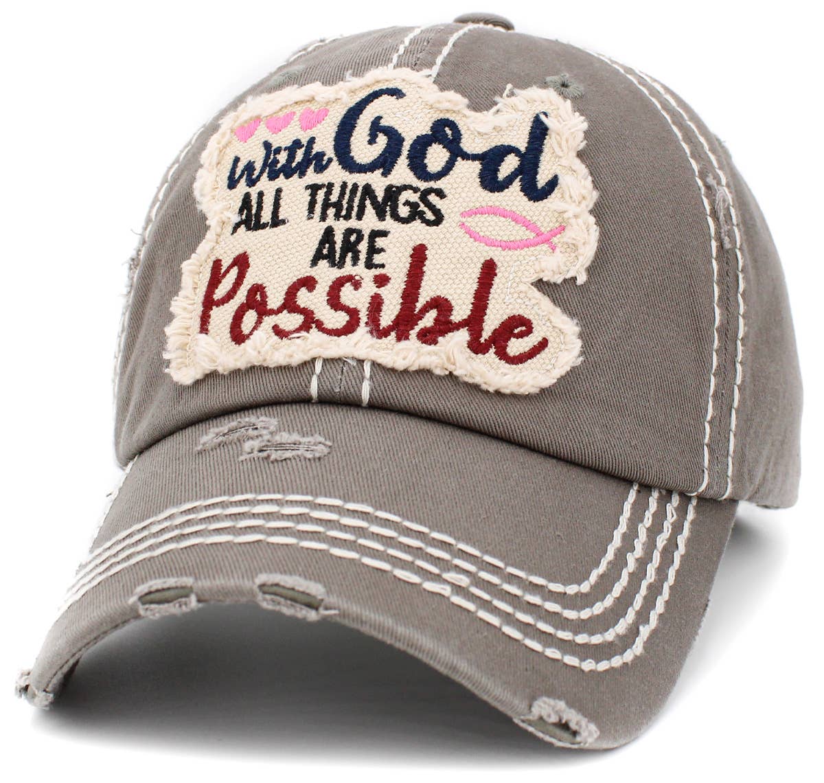 KBETHOS - Wholesale Baseball Cap - Women's - With God All Things Are Possible Vintage Ballcap3