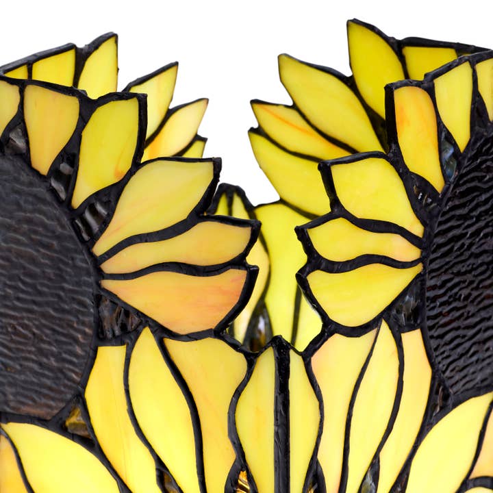 River of Goods - Wholesale Accent/Desk Lamp - 9.75"H Sunflower Rectangle Shade Hurricane Accent Lamp9