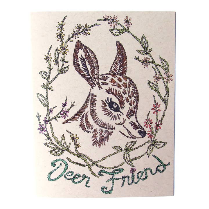 Deer Friend Card for wholesale by Wild Life Illustration Co.