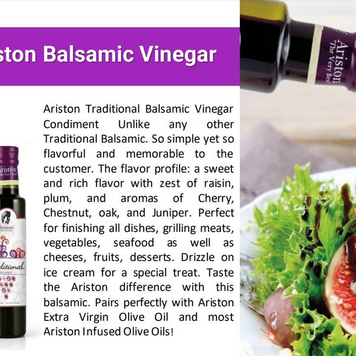 Ariston Specialties - Wholesale Vinegar - Traditional Balsamic Vinegar (Large) 16.9 fl oz / 500ml