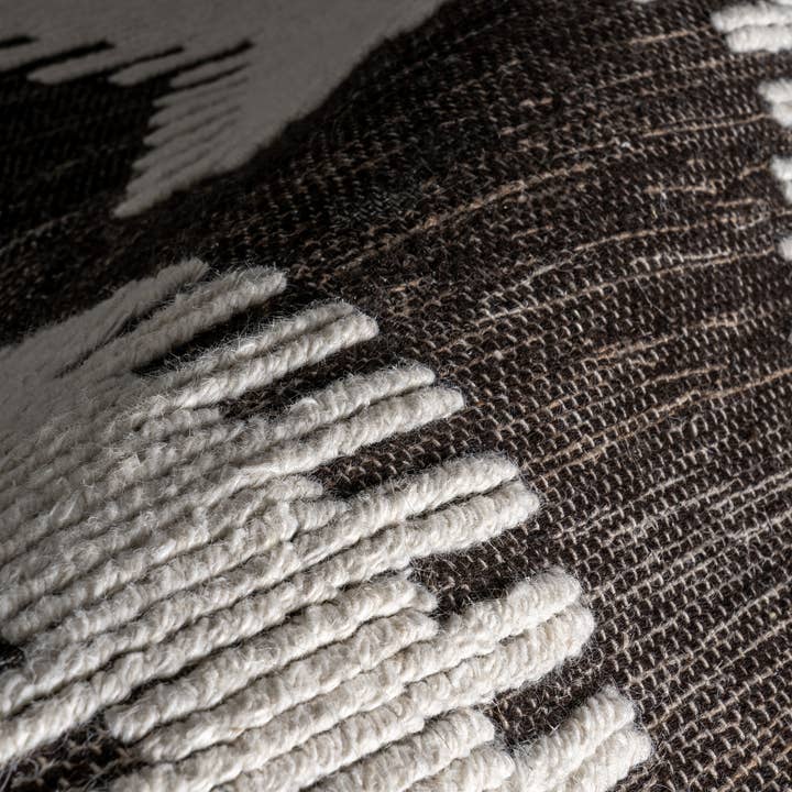 Black Sante Fe Southwestern Wool Blend Area Rug for wholesale on Faire7