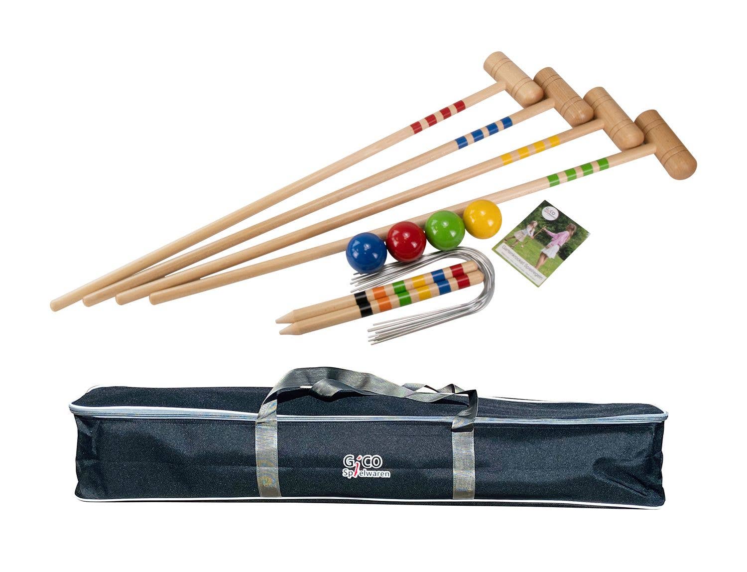 GICO Spielwaren - Wholesale Sporting Game - Kids & Baby - GICO Croquet Set For 4 Adults With Carrying Bag