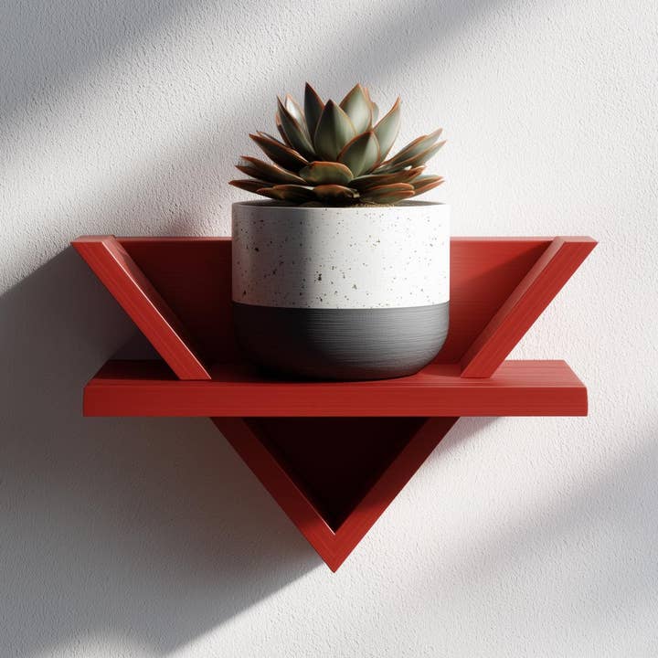 3D-geprinte driehoekige wandplank | plankje voor kleine planten | altaarplankje | mini plankje | esthetische wanddecoratie voor de kamer voor wholesale door Decords