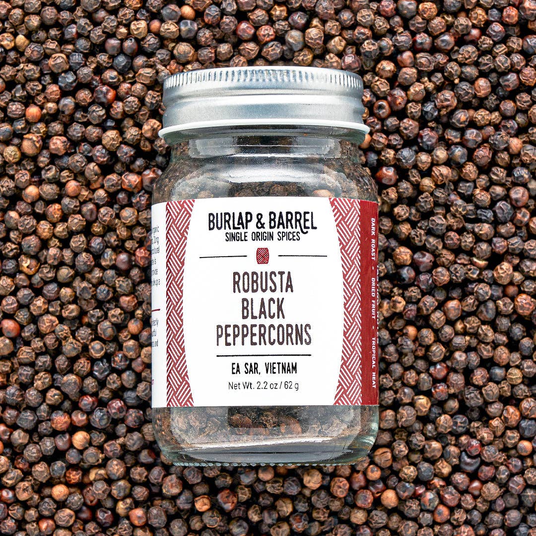 Burlap & Barrel - Wholesale Pepper/Peppercorns - Robusta Black Peppercorns - Single Origin Spice & Seasoning0