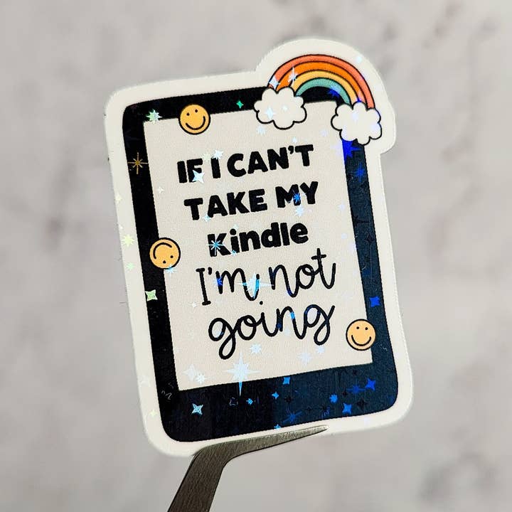 Holographic Emotional Support Kindle Sticker for wholesale by honeysheshome